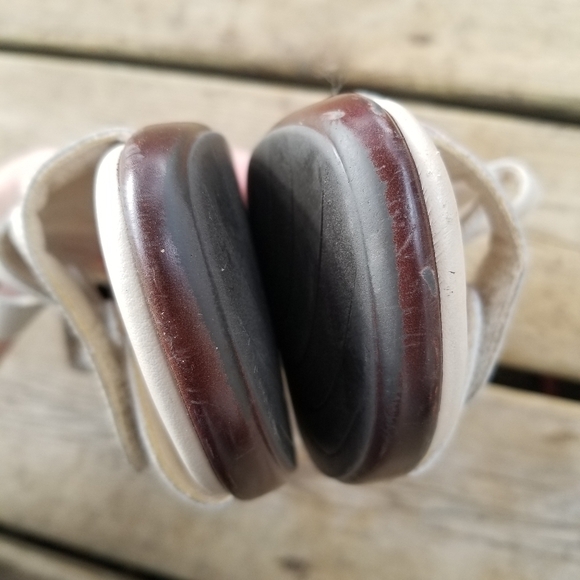 SAS Quatro Slingback Floral Flower Power y2k Strappy Bone Leather Sandals 7.5 - Picture 3 of 9